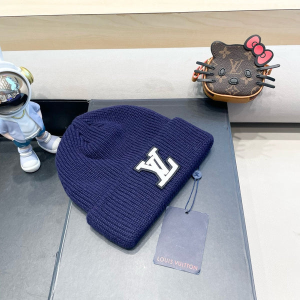 BEANIE HAT IN NAVY BLUE  WOOL 435030