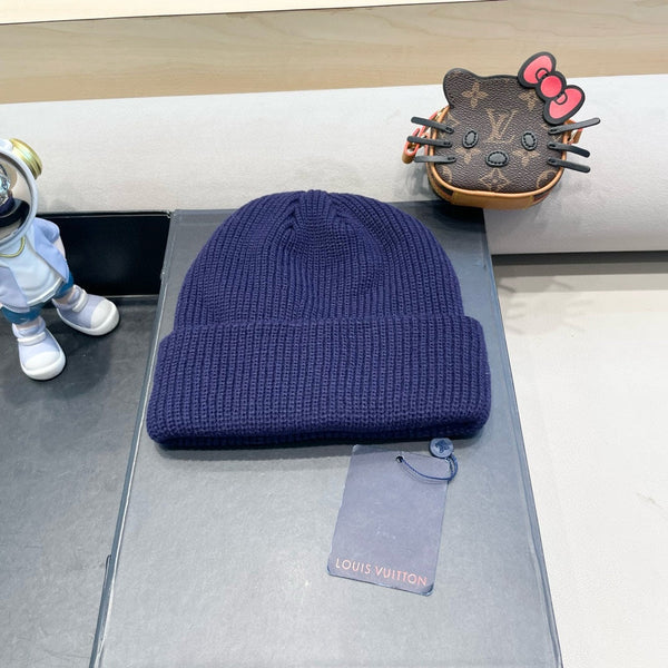 BEANIE HAT IN NAVY BLUE  WOOL 435030