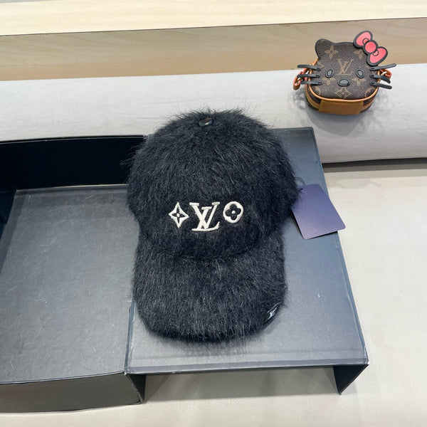 BASEBALL CAP IN BLACK RABBIT FUR 434936