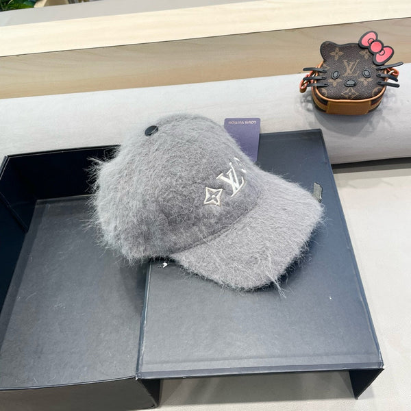 BASEBALL CAP IN GRAY RABBIT FUR 434937