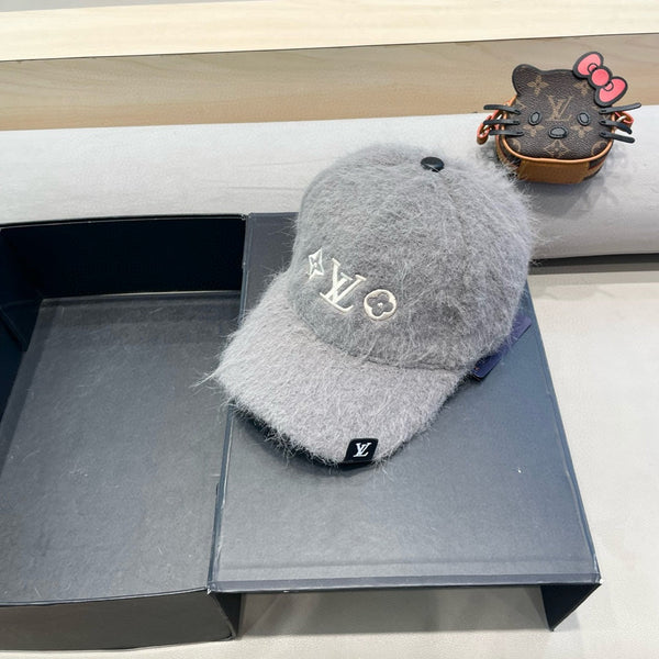 BASEBALL CAP IN GRAY RABBIT FUR 434937