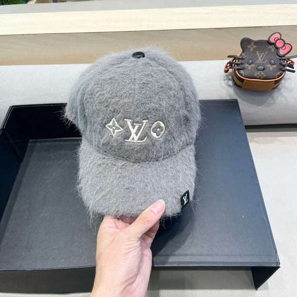 BASEBALL CAP IN GRAY RABBIT FUR 434937