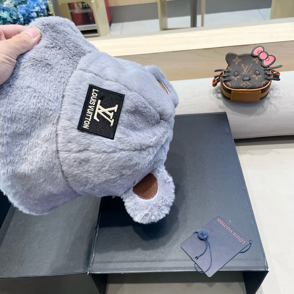 BUCKET HAT IN BEAU BLUE  WOOL AND LAMB FUR 434941