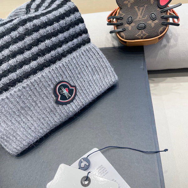 BERRETTO IN CASHMERE NERO MISTO GRIGIO ACCIAIO 436732