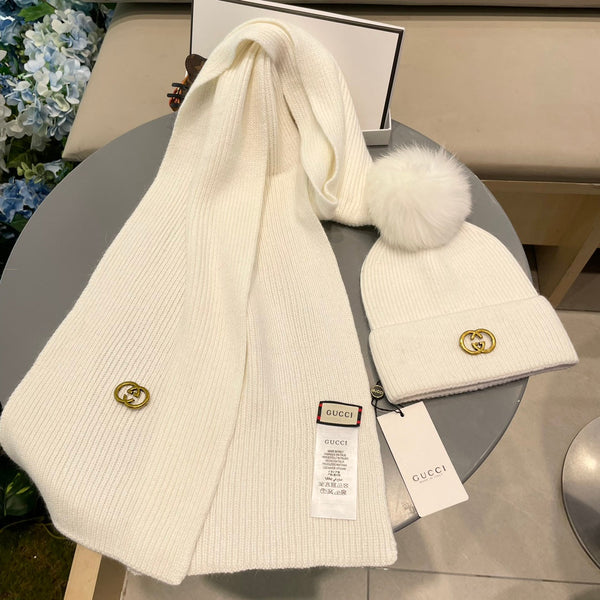 SET SCIARPA E CAPPELLO IN CASHMERE BIANCO 436220