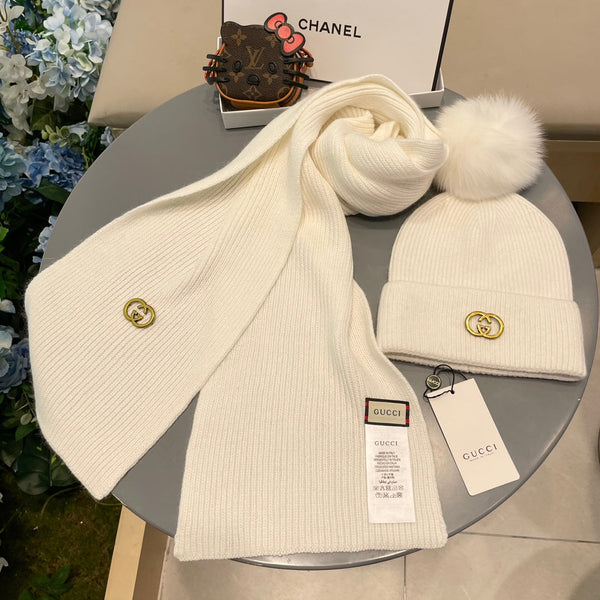 SET SCIARPA E CAPPELLO IN CASHMERE BIANCO 436220