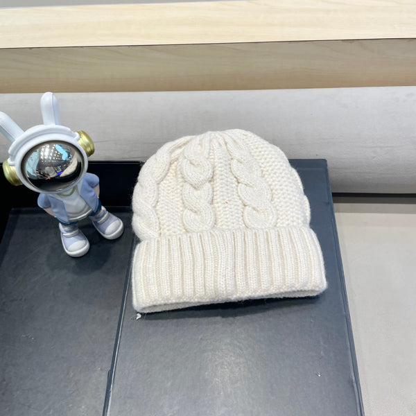 BERRETTO IN LANA BEIGE CREMA A TRECCE 438143