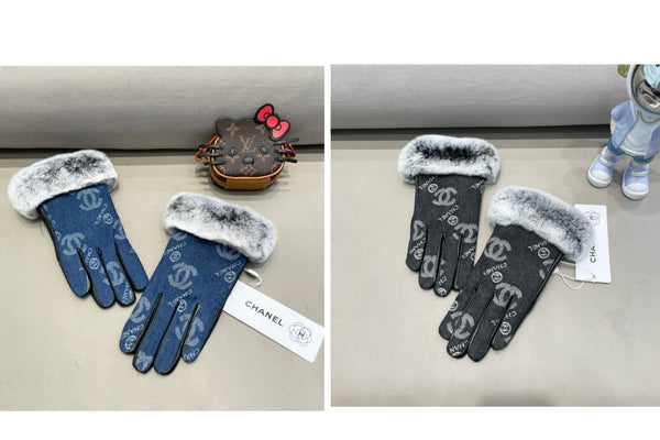 GUANTI IN DENIM NERO E PELLE DI VITELLO 463797