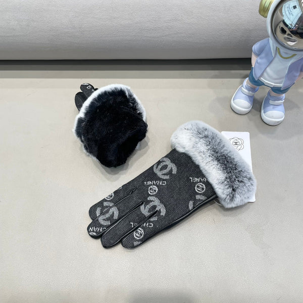 GUANTI IN DENIM NERO E PELLE DI VITELLO 463797