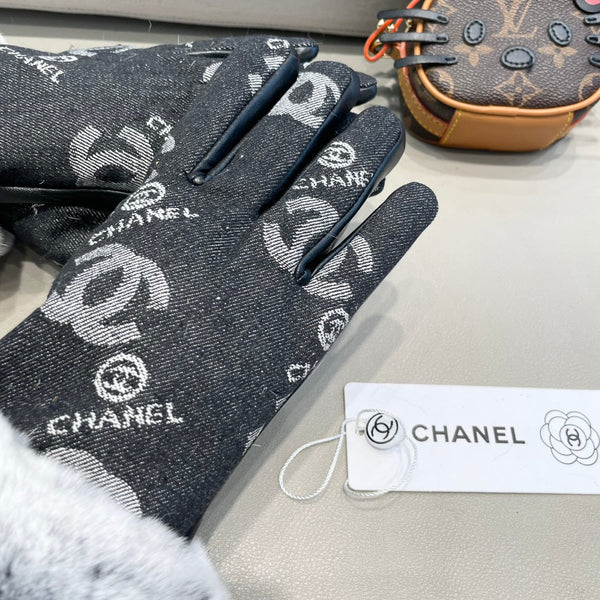 GUANTI IN DENIM NERO E PELLE DI VITELLO 463797