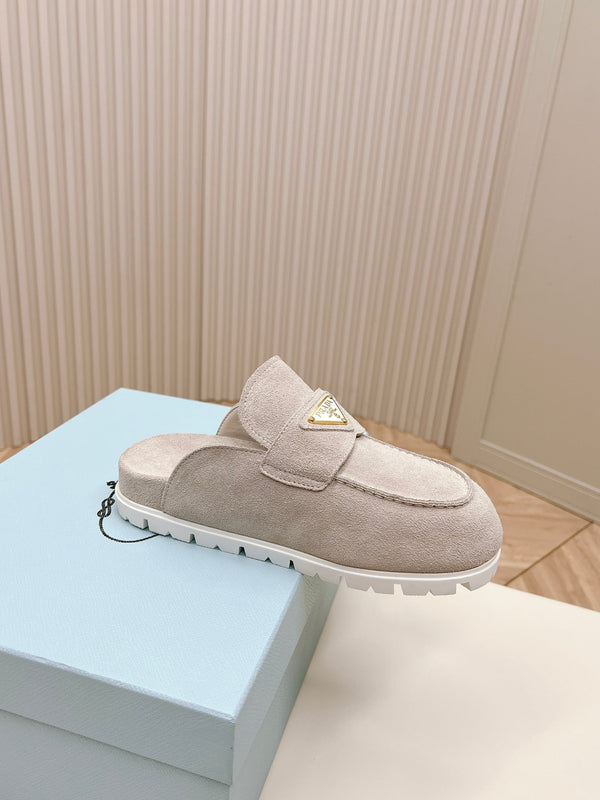 Pra Mule 20mm Grey Suede Calfskin