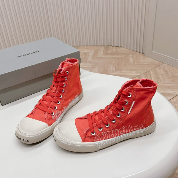 HIGH-TOP SNEAKERS GRAFFITI IN RED CANVAS