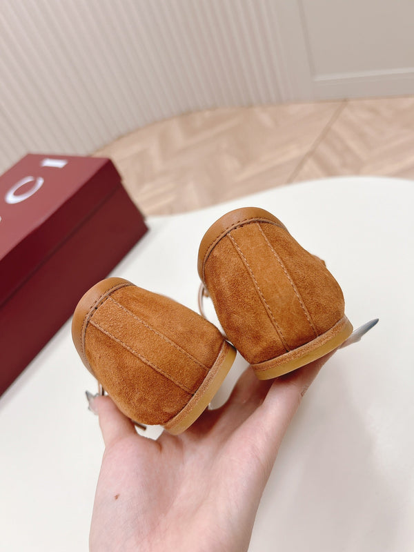 BALLERINA GG IN CAMOSCIO CARAMELLO