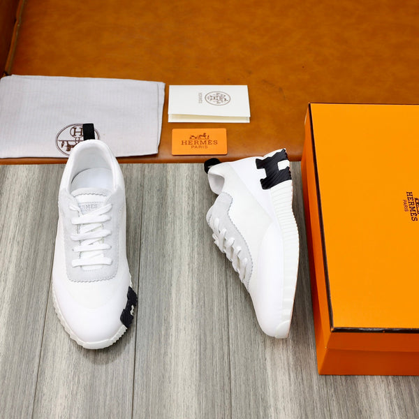 SNEAKER HM BOUNCING IN TELA BIANCA E PELLE DI VITELLO