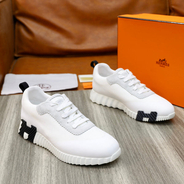 SNEAKER HM BOUNCING IN TELA BIANCA E PELLE DI VITELLO