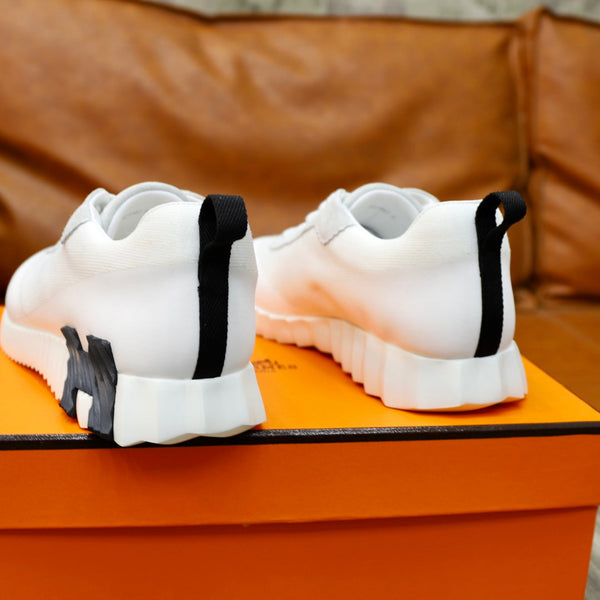 SNEAKER HM BOUNCING IN TELA BIANCA E PELLE DI VITELLO