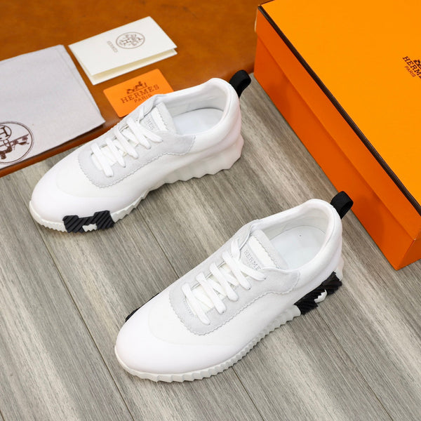 SNEAKER HM BOUNCING IN TELA BIANCA E PELLE DI VITELLO