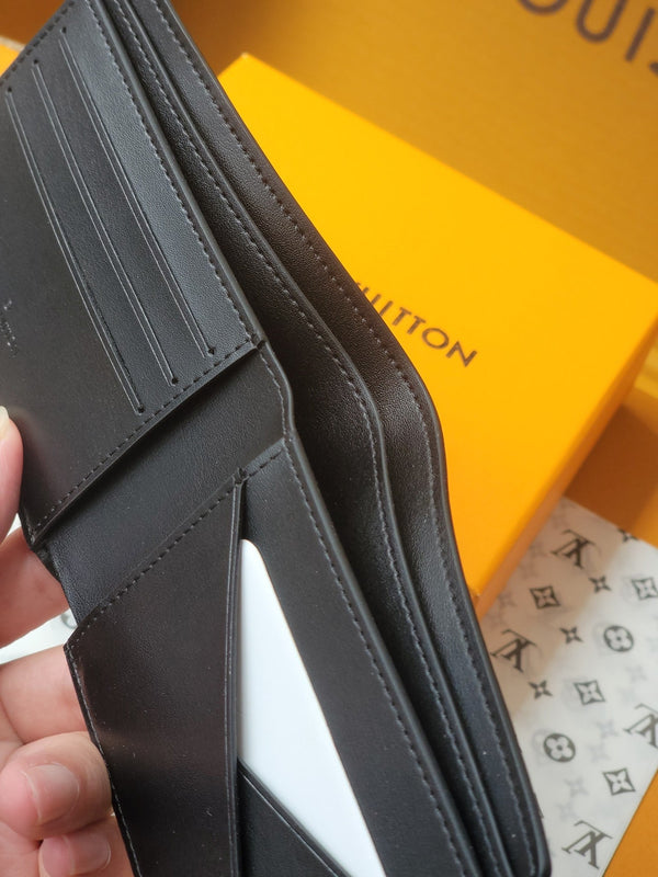 LV M82297 Multiple Wallet Black Borealis Monogram Cowhide