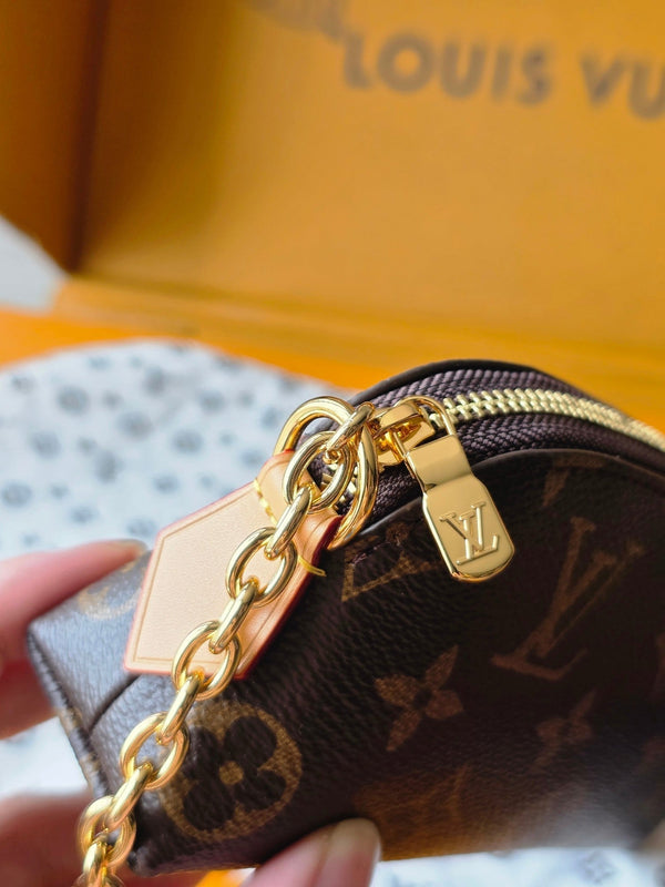 LV M25694 Cosmetic Lipstick Pouch Brown Monogram Canvas & Cowhide GHW