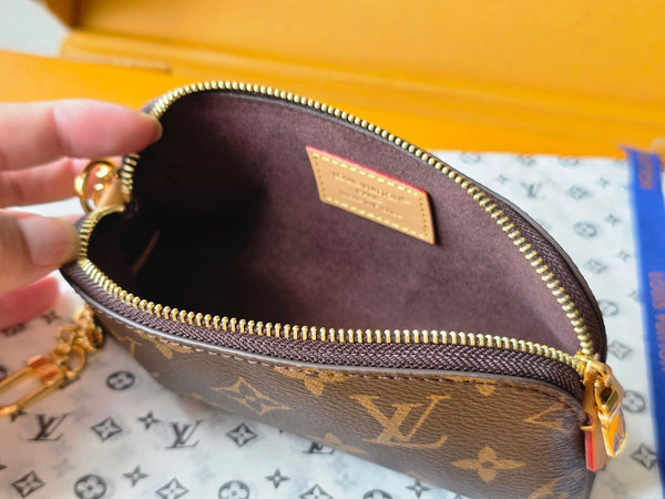 LV M25694 Cosmetic Lipstick Pouch Brown Monogram Canvas & Cowhide GHW