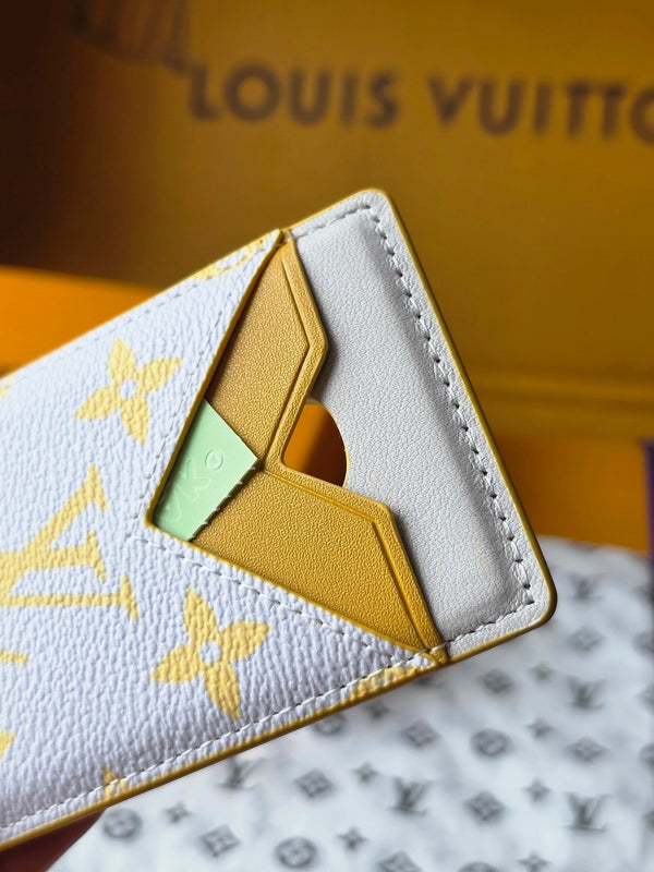 LV M15033 Porte-Cartes Magnet Gray Yellow Monogram Glow Canvas & Cowhide
