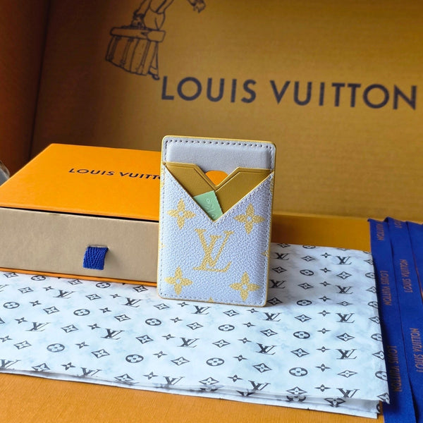LV M15033 Porte-Cartes Magnet Gray Yellow Monogram Glow Canvas & Cowhide