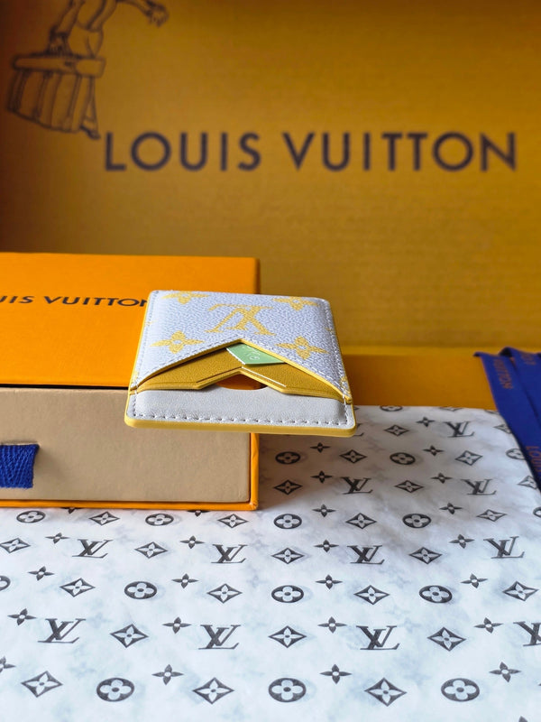 LV M15033 Porte-Cartes Magnet Gray Yellow Monogram Glow Canvas & Cowhide