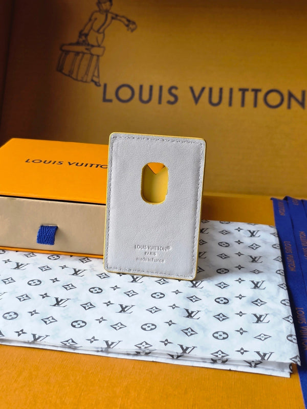 LV M15033 Porte-Cartes Magnet Gray Yellow Monogram Glow Canvas & Cowhide