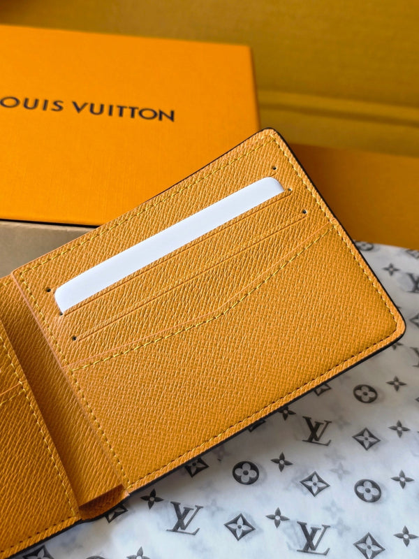 LV M25795 Multiple Wallet Dark Blue Teal Green Cowhide