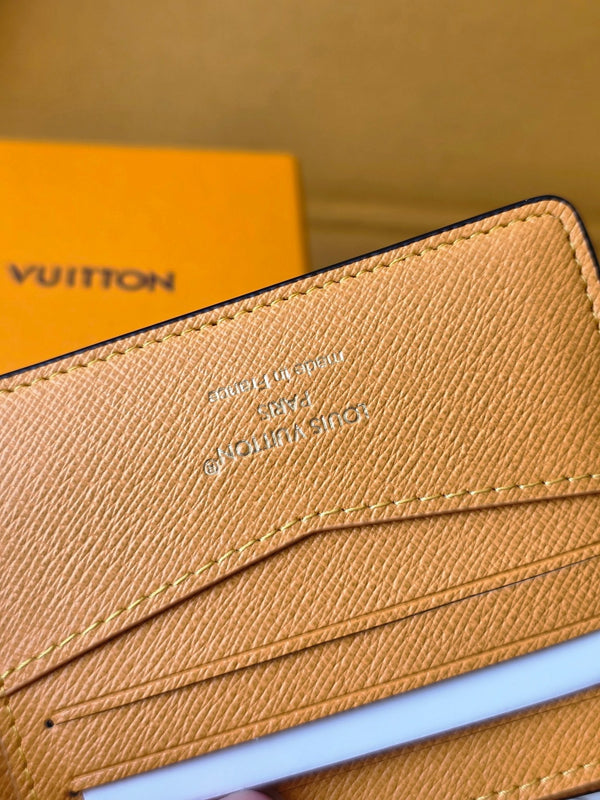 LV M25795 Multiple Wallet Dark Blue Teal Green Cowhide