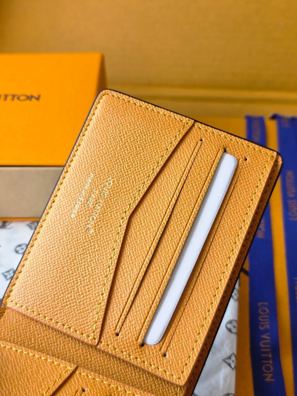 LV M25795 Multiple Wallet Dark Blue Teal Green Cowhide