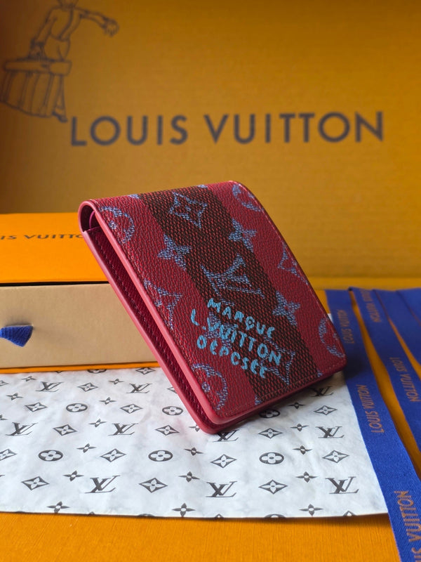 LV M25795 Multiple Wallet Red Black Cowhide