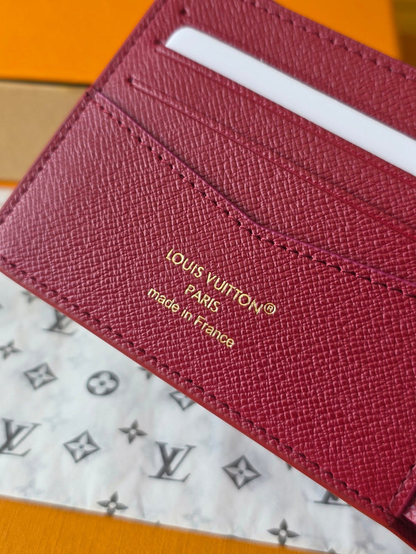 LV M25795 Multiple Wallet Red Black Cowhide