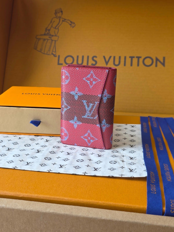 LV Pocket Organizer Red Black Cowhide