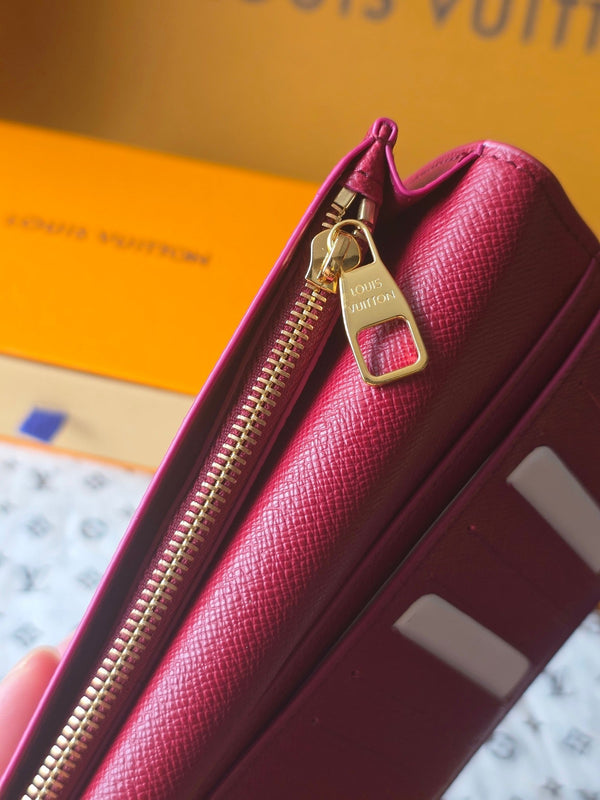 LV Brazza Wallet Red Black Cowhide