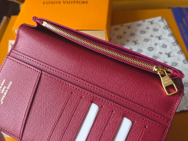 LV Brazza Wallet Red Black Cowhide