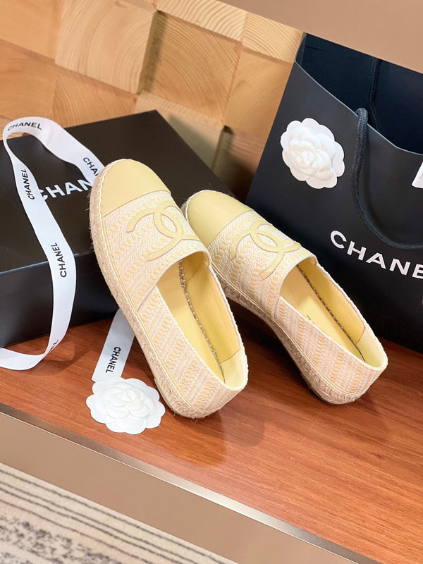 cc espadrillas beige bianco panno di lana beige pelle di agnello