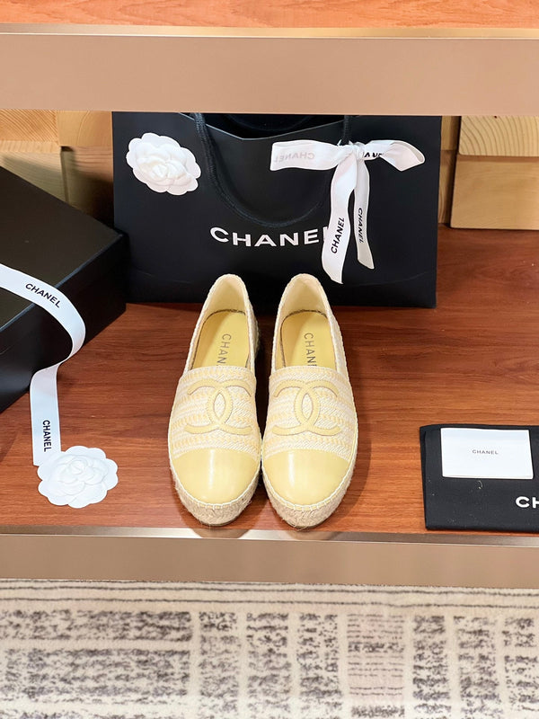 cc espadrillas beige bianco panno di lana beige pelle di agnello