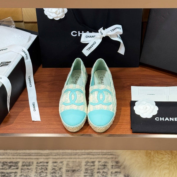CC 25 Espadrillas Logo Tessuto Blu Pelle di Pecora 310159