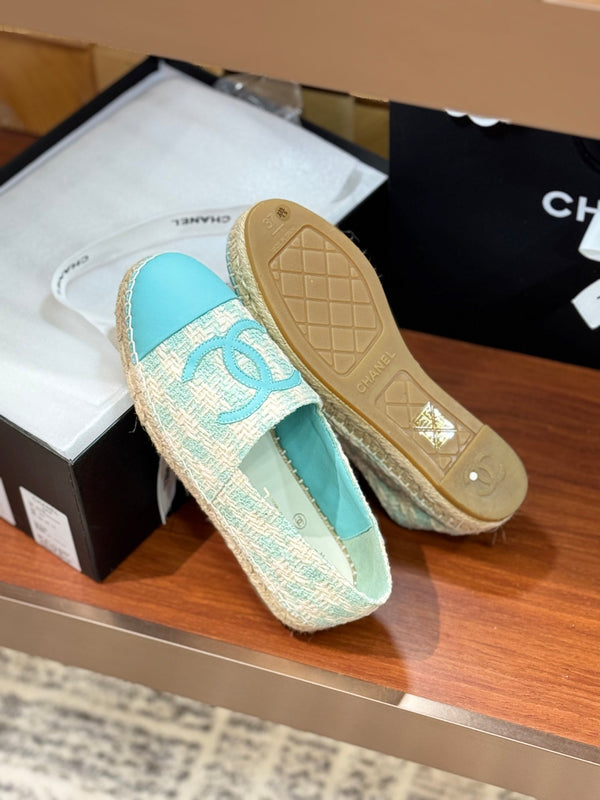 CC 25 Espadrillas Logo Tessuto Blu Pelle di Pecora 310159