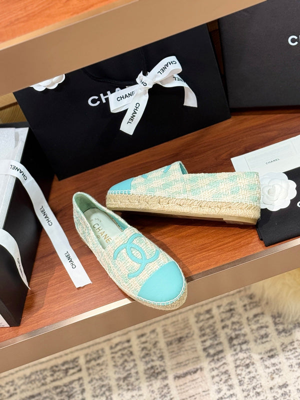 CC 25 Espadrillas Logo Tessuto Blu Pelle di Pecora 310159