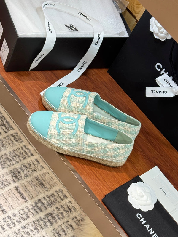 CC 25 Espadrillas Logo Tessuto Blu Pelle di Pecora 310159