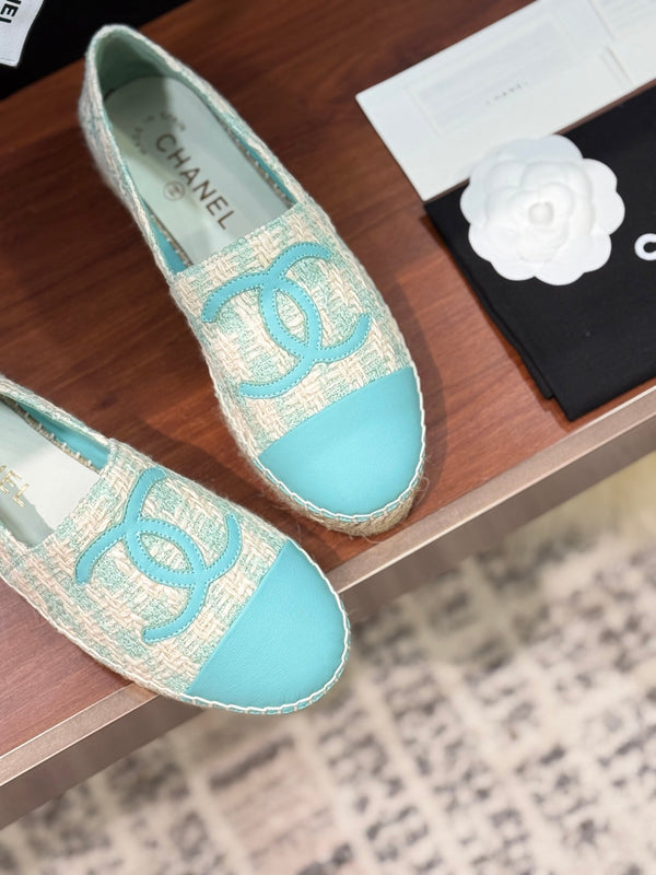 CC 25 Espadrillas Logo Tessuto Blu Pelle di Pecora 310159
