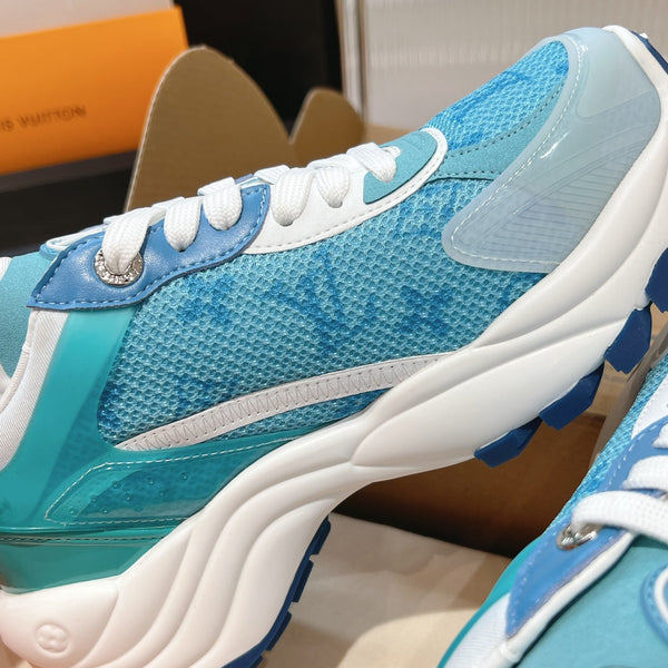 LV Run 55 Sneaker 50mm Light Blue Monogram Jacquard Fabric