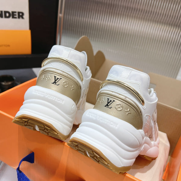 LV Run 55 Sneaker 50mm Beige Gold Monogram Jacquard Fabric