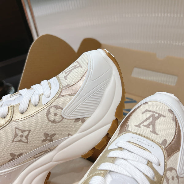 LV Run 55 Sneaker 50mm Beige Gold Monogram Jacquard Fabric