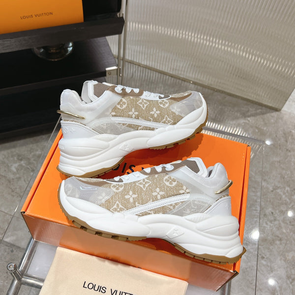 LV Run 55 Sneaker 50mm Brown Monogram Jacquard Fabric