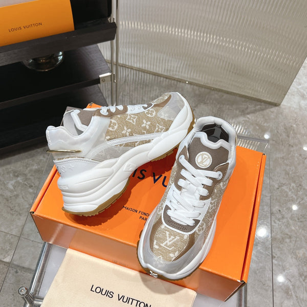 LV Run 55 Sneaker 50mm Brown Monogram Jacquard Fabric
