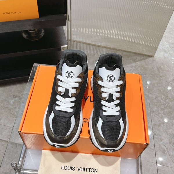 Sneaker LV Run 55 da 50 mm in tessuto a rete di poliestere nero