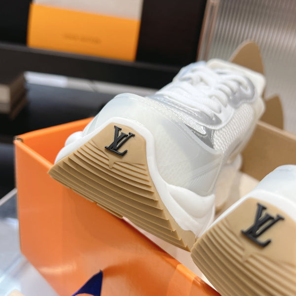 LV Run 55 Sneaker 50mm White Grey Polyester Mesh Fabric